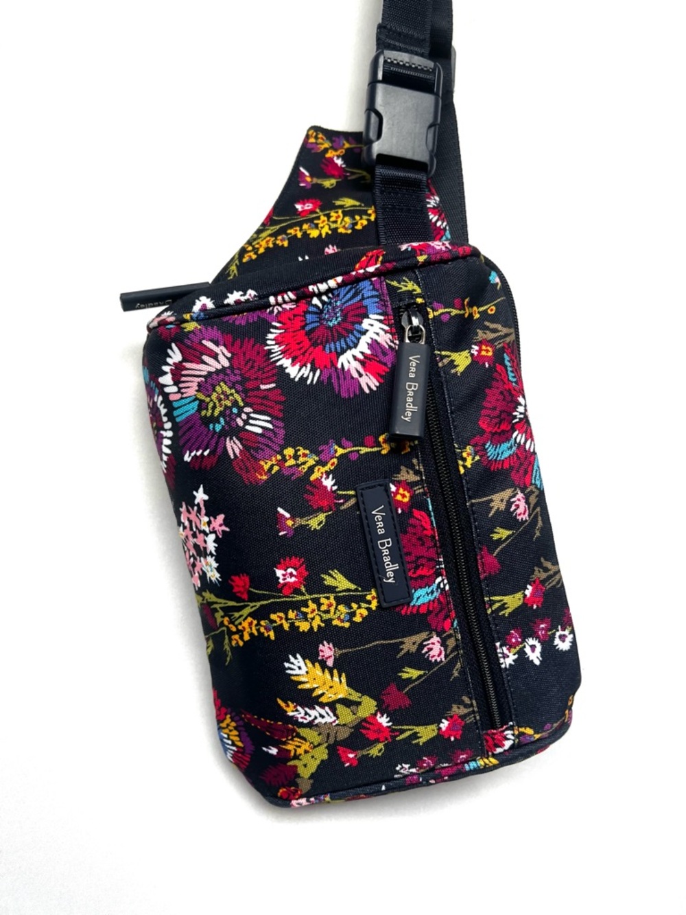 Vera Bradley Floral Belt Bag Crossbody Fanny Pack Deep Blue Nylon